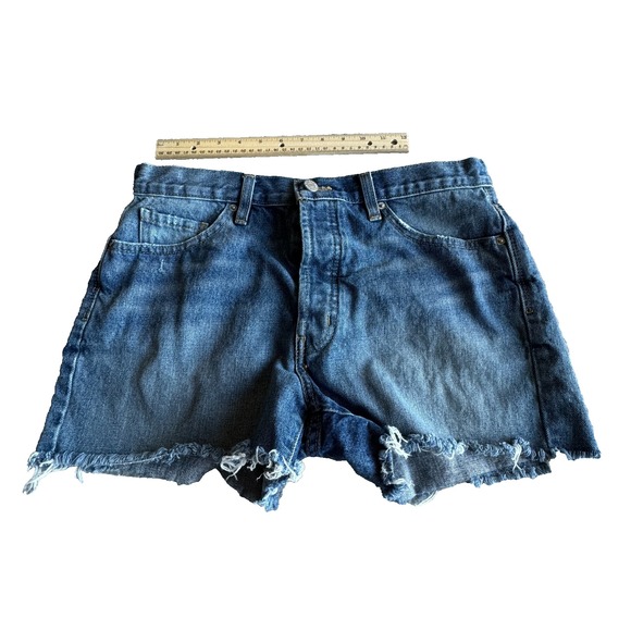 BDG Denim - BDG Shorts Denim Blue Women's Size 27 Womens Low Rise Boyfriend Pocket Button‎